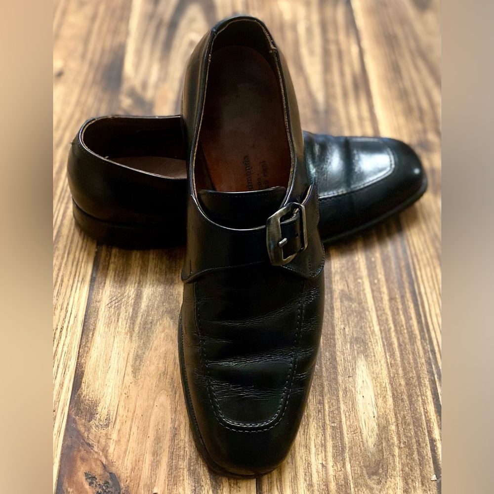 Allen Edmonds Milan Black Leather Monk Strap Loafer Dress Shoes Men's Size 9 A